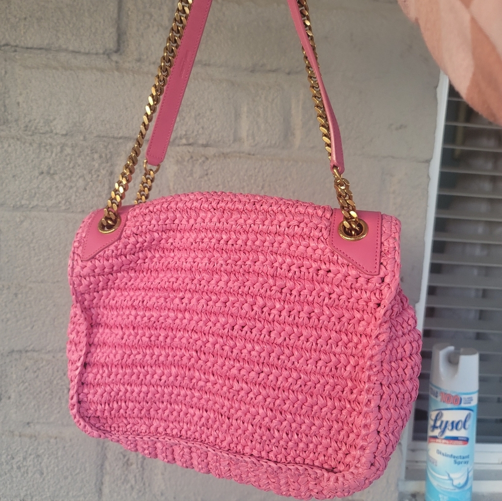 YSL Pink Raffia Bag - Picture 14 of 16